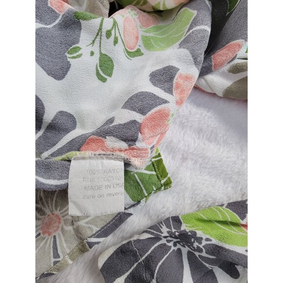 Citron Santa Monica Womens Floral Button-Up Shirt Small Blue Rayon Lightweight - Picture 5 of 9